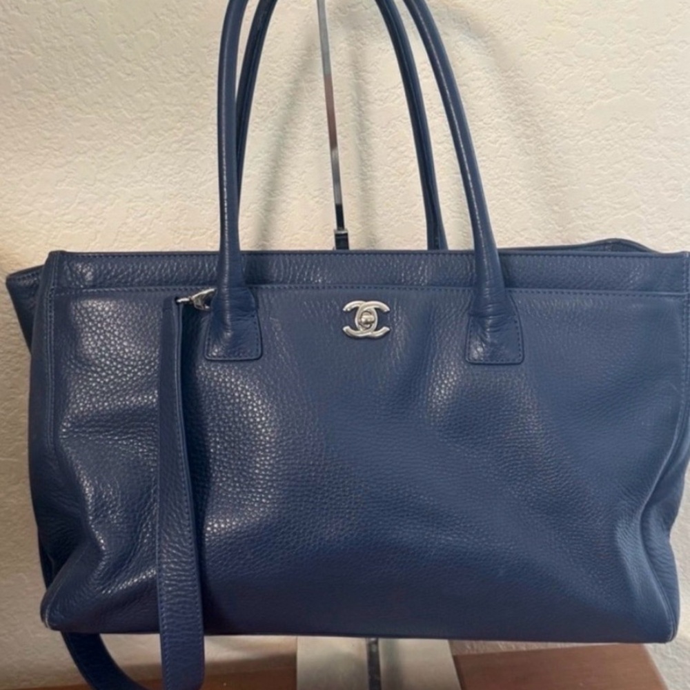 CHANEL Navy Blue Tote Bag